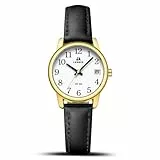 LN LENQIN Uhr Damen Armbanduhr Damen Uhr mit Großen Ziffern Analog Quarzuhr für Frauen mit Lederband