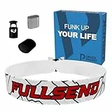 Fullsend rot Stoffarmband - Handgefertigt - Wasserfest - Verstellbar - Motorradfahrer Zubehör - Moped Gang Accessoire - Fullsend