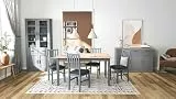Inter Link - Esstisch - Esszimmertisch - Küchentisch - Kiefer Massivholz -Landhausstil - FSC - 140x90x75 cm - grau/Oak Colori -Forenzo