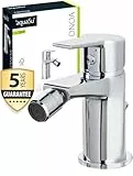 aquaSu® Bidet-Armatur Onoa, mit Excentergarnitur, Wasserhahn Bidet, leichtgängige Keramikkartusche, Standard-Montage, Messingkern, verchromt, 799119