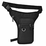 Beinbeuteltasche - Drop-Leg-Gürteltaschen für Männer Frauen - Mehrzweck-Motorrad-Beintasche Outdoor-Reisen Hüfttasche Wandern Klettern Oberschenkeltasche, Schwarz