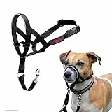 HALTI Kopfgeschirr - Verhindert, dass Ihr Hund an der Leine zieht, Einfache Anpassung, Leicht, mit gepolstertem Nasenriemen, Anti-Zug-Halsband für kleine Hunde (Größe 1, Schwarz)