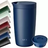 KIVY Thermobecher 350ml [6h heiß & 24h kalt] Isolierter Edelstahl Thermo Kaffee & Tee Becher Spülmaschinenfest & Auslaufsicher - Travel Mug - Coffee Cup - Trinkbecher Heiß - & Kaltgetränke