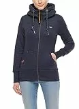 Ragwear NESKA Zip Damen Frauen Kapuzenjacke,Zip Hoodie,Kapuzenpullover,Sweatjacke,warm,Regular Fit,Blau,S