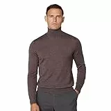 Hackett London Herren Rollkragen aus Merinoseide Pullover, Braun (Bark), XS