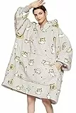 JOJJJOJ Übergroße Blanket Hoodie Sweatshirt Oversize Decke Sweatshirt Kapuzenpullover für Erwachsene Damen Herren Katze