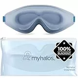 MyHalos® Schlafmaske - Augenmasken zum Schlafen - 100% Verdunkelung Schlafmaske für Damen, Herren & Seitenschläfer - 3D Schlafmaske gegen Druck - preisgekröntes Design, wimpernfreundlich
