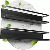 LIKAYA Gewürzregal 2er Set – Schwarzes Metallregal für Gewürzgläser, ideal für Ankerkraut & Co. | Kein Bohren dank 3M™ Klebepads | Platzsparend, stilvoll & stabil – einfache Montage ohne Bohren!
