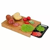 Axentia Schneidbrett Dima Bambus FSC® 100% | Dunkles Holz & Kunststoff | Mit Auffangschale Schwarz | Hygienisch & praktisch | Maße: 38x26x4,5 cm | Robust & nachhaltig