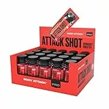 Body Attack Pre Workout Booster Shot Wildberry - 20 x 60 ml - Attack Shot mit Koffein, Taurin, Beta-Alanin, L-Tyrosin & L-Citrullin - Energy Drink to go für intensive Workouts