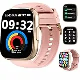 Vtkp Smartwatch Herren Damen，2025 Neue 2.1' HD Touchscreen Fitnessuhr mit Telefonfunktion,110+ Sportmodi IP68 Wasserdicht Sportuhr mit Herzfrequenz Schlafmonitor Schrittzähler-Rosa