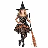 amscan 9911967 - Mädchen Gruselige Spinne Hexe Halloween Kostüm 3-4 Jahre