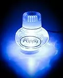 Lufterfrischer Original Poppy, LED-Beleuchtung 5 Volt USB-Stecker, 5 LEDs 7 Farben Farbwechsel, Duft Inhalt 150 ml, für LKW, PKW (Fresie)