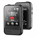 MP3-Player mit Bluetooth 5.3, tragbarer Musik-Player mit FM-Radio, Diktiergerät, Micro-SD-Slot, Lautsprecher, Kopfhörer inklusive, Touchscreen, max. 256 GB erweiterbar für Sport geeignet