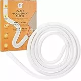 LIVAIA Kabelkanal : selbstschließender Kabelkanal weiß für besseres Schreibtisch Kabelmanagement – 12 mm bis 20 mm x 3 m Kabelschlauch weiß – zuschneidbarer Cable Protector für zu Hause und Büro…