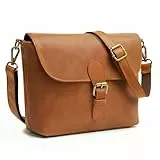 SID & VAIN Schultertasche echt Leder - Handtasche YALE groß - Umhängetasche Damentasche mit Schultergurt - Ledertasche Damen braun handgefertigt