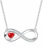 LOUISA SECRET Kette Damen Infinity Herz Halskette 925 Sterling Silberr or Messing mit Rose Gold, Kristall Ketten Anhänger mit Zirkonia, Geburtstag Valentinstag Weihnachten Muttertag Schmuck Geschenke