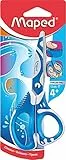 Maped - Bastel-Schere ZENOA FIT, 13 cm, ergonomische und asymetrische Griffe, abgerundete Spitze - blau, pink, orange