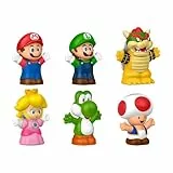 Fisher-Price Little People Kleinkindspielzeug My Mario Figurenset mit 6 Charakteren für Rollenspiele für Kindergartenkinder ab 18 Monaten, JHG63