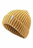 Sterntaler Strickmütze mit Umschlag - Unisex Beanie im coolen Fisherman Style - Weiche Kinder Wintermütze - vanille, 55