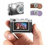 Rollei Minidigitalkamera Vintage Schwarz, 1080P FHD Kleine Retro Digitalkamera mit 0,96 Zoll Farbbildschirm 2MP Daumenkamera Kompakte Fotokamera mit Blitz & Aufzeichnung, Mini-Digital-Kamera-Klein
