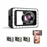 VBESTLIFE 100-mm-Makroobjektivaufsatz mit LED-Fülllicht, 10-fache Vergrößerung, für Nahaufnahmen. Kompatibel mit Fast Jedem Mobiltelefonmodell, für Makrofotografie