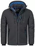 Geographical Norway Herren Winter Jacke Parka Steppjacke Kapuzenjacke Outdoorjacke Warm gesteppt FVS Production H-H, Farbe:Grau, Größe:XL