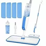 Sprühwischer Bodenwischer Wischer mit Sprühfunktion - MANGOTIME Wischmopp mit Sprühfunktion Spray Mop Nasswischer Bodenwischer mit Wassertank und 4 wischpads für die Reinigung der meisten Bodenarten