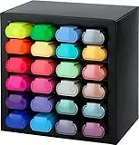 Faber-Castell 254602 Textmarker Set 24 Stück in einem stilvollen Schreibtisch-Organizer, Highlighter Pens mit Präzisions-Keilspitze, Leuchtende Farben, Ergonomisches flaches Design