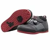 O'NEAL | Mountainbike-Schuhe | MTB Downhill Freeride | Vegan | SPD-Pedalplatten-kompatibel, Schnellschnür-System, atmungsaktiv | Session SPD V.22 Shoe | Erwachsene | Grau Rot | Größe 42