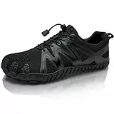IceUnicorn Barfußschuhe Herren Damen Breite Traillaufschuhe Zehenschuhe Traillaufschuhe Unisex(Welle Schwarz,41EU)
