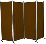 Angerer Freizeitmöbel GmbH Paravent - Raumteiler & Raumtrenner Sichtschutz - Outdoor Paravent für Windschutz & Schatten auf Balkon (4-teilig, Swingtex braun)