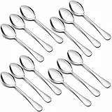 Joyfair Kaffeelöffel 12 Stück, Edelstahl Teelöffel Dessertlöffel 12er Set, Kleiner Löffel Set für Zuhause/Restaurant/Hotel/Café, Runde Griffe & Glatte Kanten, Spülmaschinenfest - 15cm
