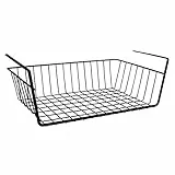 MSV Hängekorb aus Metall-38,5 x 25,5 x 14 cm-Schwarz-Aufbewahrungs-Korb für Küchenschränke Kleiderschränke Unterbauschrank Unterbau-Regal, Metall, Black, 38,5x25,5x14cm