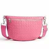 KALIDI Gewebte Bauchtasche Veganem Leder Umhängetasche Gürteltasche Damen Herren Outdoor Crossbody Tasche Wasserdicht Mode Hüfttasche Unisex Handtasche für Reisen Wandern Festival