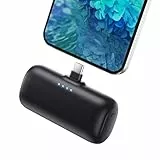 EnergyQC Tragbares Schnellladegerät, 5000 mAh, externer Akku, Powerbank mit USB-C-Eingang (nur Aufladen), Akku kompatibel mit iPhone, Samsung Galaxy, Airpods und mehr, Roségold