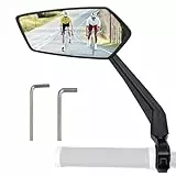 Arkham Fahrradspiegel HD Extra Große Spiegelfläche Schlagfestes Echtglas, Fahrrad Spiegel für Links Lenker 21-25.4mm,Rückspiegel Fahrradspiegel für E-Bike, Fahrradrückspiege Universal (Links)