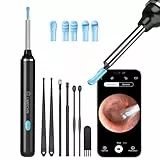 Ohrenschmalz Entferner Otoskop, LMECHN WiFi 1080P Ohrenreiniger , IP67 Wasserdicht Ohrreiniger ,3.5mm Ohr Kamera mit 6 LEDs für iPhone, iPad und Android-Smartphones(Schwarz)