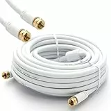Premium X 25m Basic-Line TV Koaxialkabel mit Vollmetallstecker - doppelt geschirmt 110dB Digitales SAT Anschlusskabel - Antennenkabel Weiß |HDTV UHD 4K 8K|