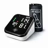 IEA Medical Blutdruckmessgerät Oberarm - Kratzfestes LED-Display, Präzise Messung, 2x99 Speicher, Arrhythmie-Warnung, Ampel-Farbskala, Manschette 22-42cm, USB-C