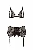 Cottelli Lingerie Collection Plus BH Strapsset, XL, schwarz