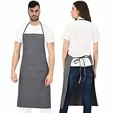 PALLTEX Borago Kochschürze Männer Kochschürze Damen Schürze Damen Schürze Herren für Kochen Basteln Malen Backen (Grau)