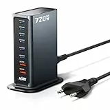 Rocoren 720W USB C Ladegerät Mehrfach, 8 Ports PD 140W Schnellladegerät Charging Ladestation mit 4 USB-C und 2 USB-A, GaN USB Netzteil für Laptop, MacBook, iPad, iPhone, Samsung und mehr