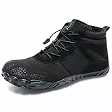 IceUnicorn Barfußschuhe Winter Warm Gefüttert Winterstiefel Winterschuhe Damen Herren(Winter Schwarz,38EU)