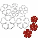 UEIOAVL Stanzbögen, 6 Stück Metall-Prägeschablonen 3D-Rosenblüten-Metall-Stanzformen für die DIY-Kartenherstellun