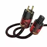 Brollitest Hi-Fi-Netzkabel 1,5 m OFC-High-End-Netzkabel Doppelt geschirmtes High-End-Elektrische Leitung Schuko-Stecker IEC-Stecker Audiophiles Stromkabel für Hi-Fi-Geräte