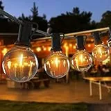 Romwish LED Lichterkette Außen 30M, Dimmbar & Wetterfest IP44, G40 Glühbirnen Warmweiß, Anschlussfertig für Garten, Balkon, Terrasse, Party