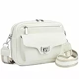 Myhozee Umhängetasche Damen Kleine Handtasche - Moderne Umhängetasche mit Abnehmbarem Breitem Schultergurt Handytasche zum Einkaufen，Ausflügen，Stadtbummel, und Arbeiten Reisetasche Weiß