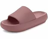 Misolin Badeschuhe Damen Herren Original Hausschuhe Cozislides Wolke Schlappen Super Weich rutschfest Badelatschen Sommer Pantoletten Cozy Cloudyzzz Slides Indoor/Outdoor,Rotbraun 39/40 EU