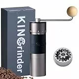 【Eisengrau】KINGrinder K6 Manuelle Kaffeemühle mit 200 einstellbaren Mahlgraden für French Press, Drip, Espresso, 25-35g Fassungsvermögen